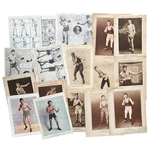 780 - COLLECTION OF 1910/20s BOXING MAGAZINE SUPPLEMENTS, 40+ EXAMPLES, SOME WRESTLING/ WEIGHT LIFTING EXA... 