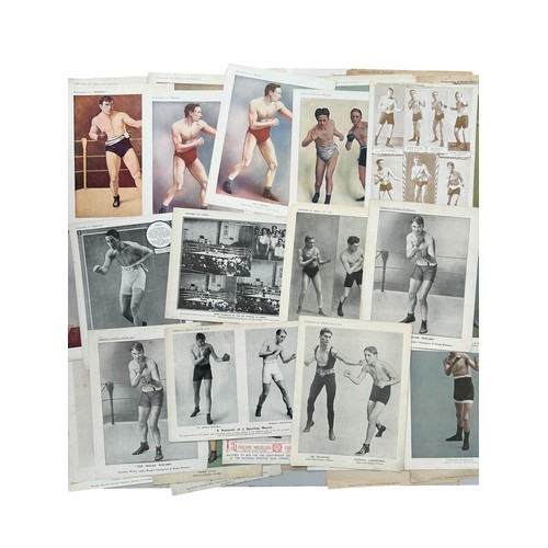 780 - COLLECTION OF 1910/20s BOXING MAGAZINE SUPPLEMENTS, 40+ EXAMPLES, SOME WRESTLING/ WEIGHT LIFTING EXA... 