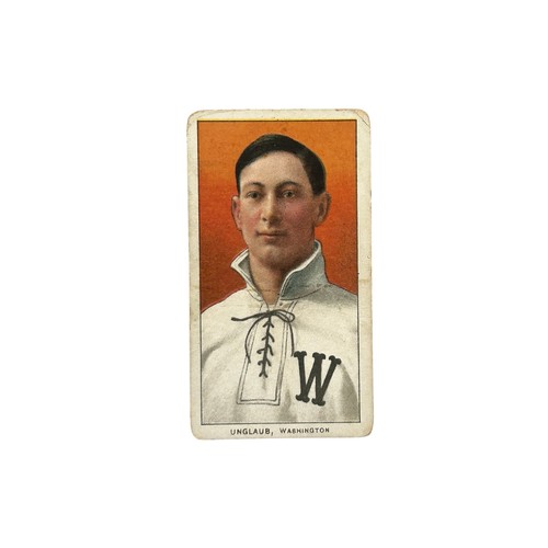 751 - 1909-11 T206 SWEET CAPORAL BASEBALL CIGARETTE CARD, BOB UNGLAUB, WASHINGTON, WHITE BORDER, PORTRAIT,... 