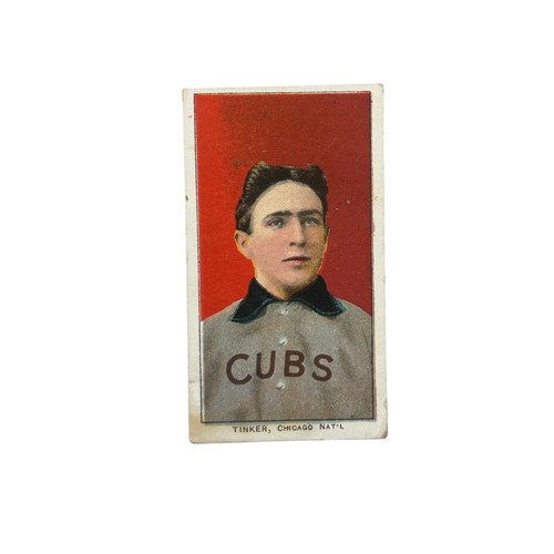 1909-11 T206 SWEET CAPORAL BASEBALL CIGARETTE CARD, JOE TINKER, CHICAGO NAT'L, WHITE BORDER, PORTRAIT, 350.