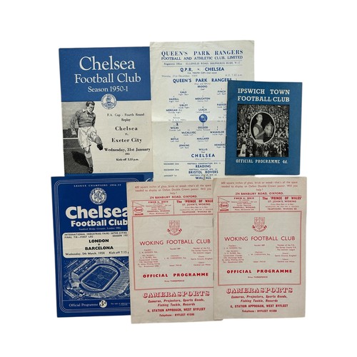 COLLECTION OF CHELSEA FOOTBALL PROGRAMMES, X6 EXAMPLES, QPR AWAY FA ...
