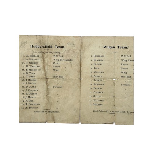 248 - 1913 RUGBY LEAGUE CHAMPIONSHIP FINAL PROGRAMME, HUDDERSFIELD VERSUS WIGAN, PLAYED AT WAKEFIELD, 3/5/... 