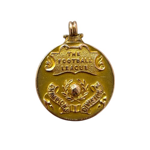 WOLVERHAMPTON WANDERERS 1931/32 SECOND DIVISION WINNERS MEDAL, PRESENTED TO CUTHBERT 'CHARLIE' PHILLIPS, 9 CARAT GOLD HALLMARKED VAUGHTON & SONS, INCLUDES LETTER OF PROVENANCE FROM CHARLIE'S SON.