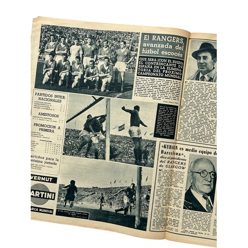 561 - 1956 GLASGOW RANGERS AWAY VERSUS BARCELONA 'BARCA' REVISTA MAGAZINE ISSUE, 2/6/1956, COVERING THE FI... 