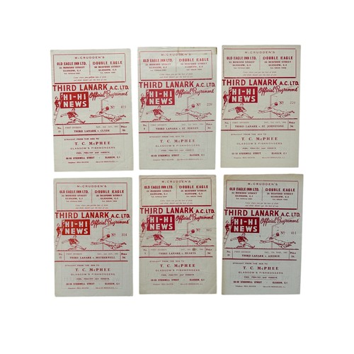 595 - X6 THIRD LANARK 1964/65 FOOTBALL PROGRAMMES, THIRDS FINAL SEASON OF ISSUING PROGRAMMES, ST MIRREN 21... 