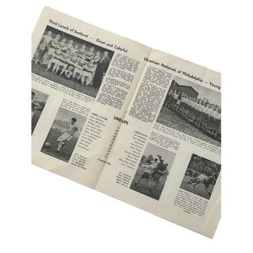 597 - THIRD LANARK AWAY VERSUS UKRANIAN NATIONALS OF PHILADELPHIA 1961 FOOTBALL PROGRAMME, MAY 1961, FRIEN... 