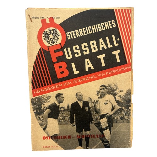 242 - 1955 AUSTRIA VERSUS SCOTLAND FOOTBALL PROGRAMME, 19/5/1955, WITH TEAM SHEET SUPPLEMENT. GENERALLY GO... 