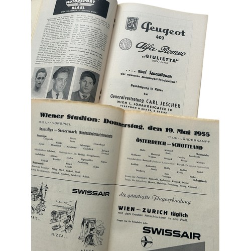 242 - 1955 AUSTRIA VERSUS SCOTLAND FOOTBALL PROGRAMME, 19/5/1955, WITH TEAM SHEET SUPPLEMENT. GENERALLY GO... 