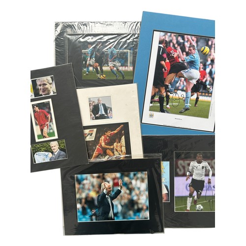 1231 - X14 MANCHESTER CITY MOUNTED/ SIGNED PLAYER PHOTOS, SOME CoAs, MAINLY 2000s ONWARDS.