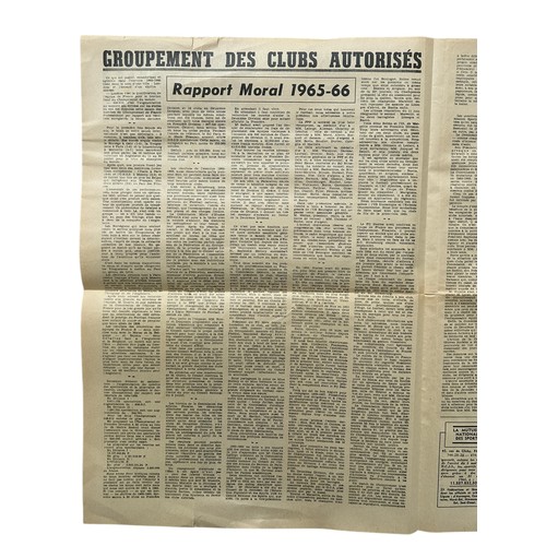 7 - 1966 ENGLAND WORLD CUP FRANCE FOOTBALL MAGAZINE ISSUE, 4 PAGE NEWSPAPER STYLE PROGRAMME PREVIEWING T... 
