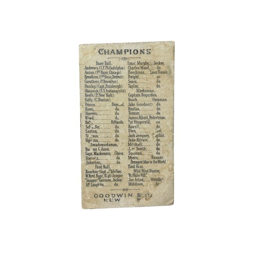 800 - 1888 GOODWIN & CO CHAMPIONS BASEBALL CIGARETTE CARD, 'KING' KELLY, BOSTON, OLD JUDGE & GYPSY QUEEN C... 