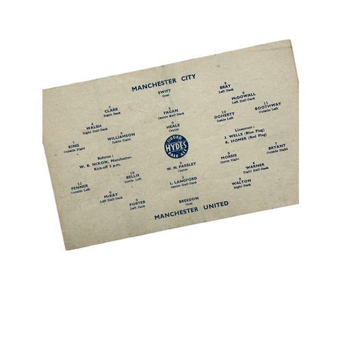 117 - MANCHESTER UNITED AWAY VERSUS MANCHESTER CITY 1943/44 FOOTBALL PROGRAMME, 10/04/1944, WAR TIME 4-PAG... 