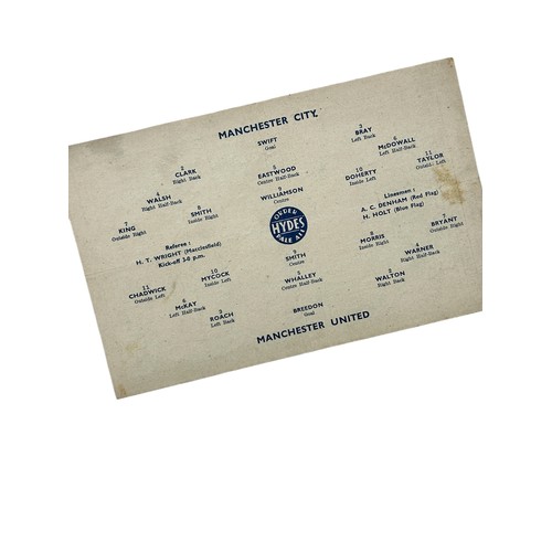 121 - MANCHESTER UNITED AWAY VERSUS MANCHESTER CITY 1944/45 FOOTBALL PROGRAMME, 25/11/1944, WAR TIME 4-PAG... 
