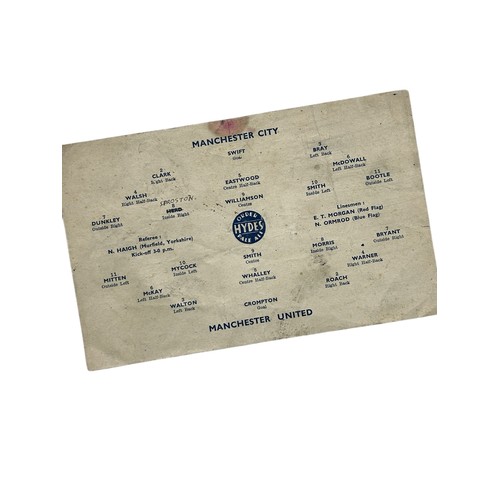 123 - MANCHESTER UNITED AWAY VERSUS MANCHESTER CITY 1944/45 FOOTBALL PROGRAMME, 10/02/1945, WAR TIME 4-PAG... 