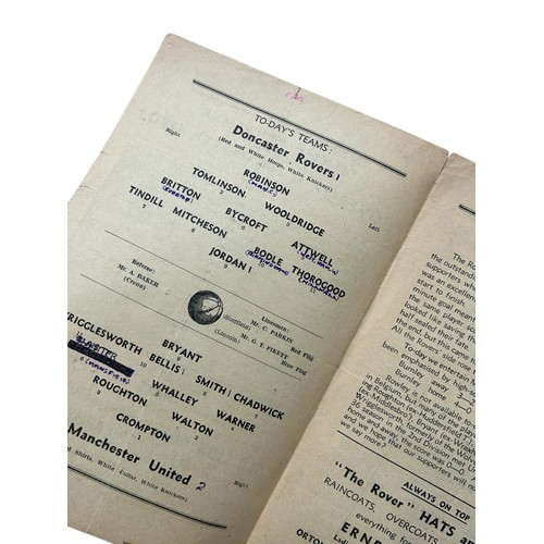 126 - MANCHESTER UNITED AWAY VERSUS DONCASTER ROVERS 1944/45 FOOTBALL PROGRAMME, 21/04/1945, LEAGUE CUP 3R... 