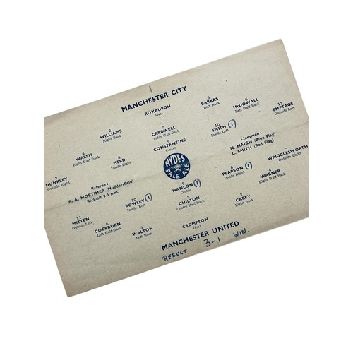 143 - MANCHESTER UNITED AWAY VERSUS MANCHESTER CITY 1945/46 FOOTBALL PROGRAMME, 13/04/1946, 4-PAGE ISSUE. ... 