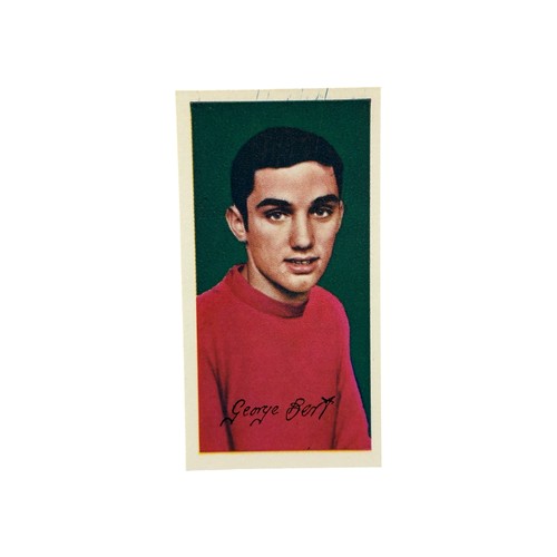 799 - 1964 GEORGE BEST BARRATT & CO FAMOUS FOOTBALLERS TRADE CARD, ROOKIE, MANCHESTER UNITED, #29, CORNER/... 