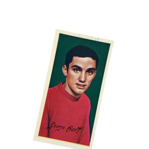 799 - 1964 GEORGE BEST BARRATT & CO FAMOUS FOOTBALLERS TRADE CARD, ROOKIE, MANCHESTER UNITED, #29, CORNER/... 