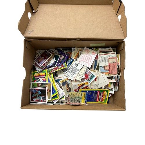 COLLECTION OF UNSORTED FOOTBALL STICKERS AND CARDS, LARGE SHOEBOX FULL ...