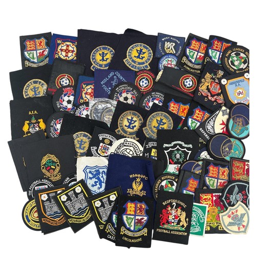 145 - LARGE COLLECTION OF FOOTBALL EMBROIDED PATCHES/ BLAZER BADGES, MAINLY RELATING TO THE CAREER OF REFE... 
