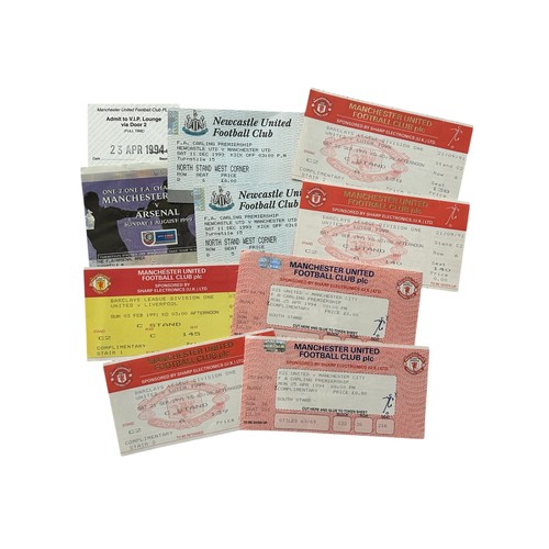 148 - X10 MANCHESTER UNITED 1990s FOOTBALL TICKET STUBS, UNUSED EXAMPLES NOTED, MINOR DUPLICATION.