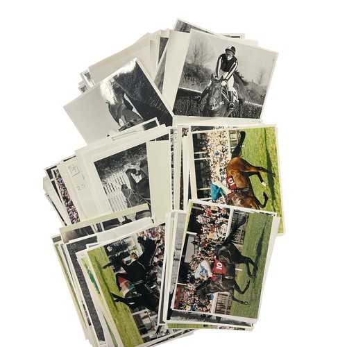 178 - X125 HORSE RACING PRESS PHOTOS, BLACK/WHITE MAINLY, MANY STAMPED, 1980s ONWARDS.