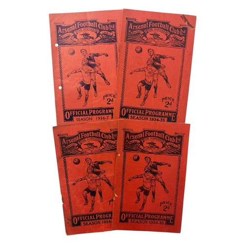 51 - X4 ARSENAL 1930s FOOTBALL PROGRAMMES, PRESTON NE 36/37 (PUNCH HOLES), MIDDLESBROUGH 34/35 (EDGE REPA... 