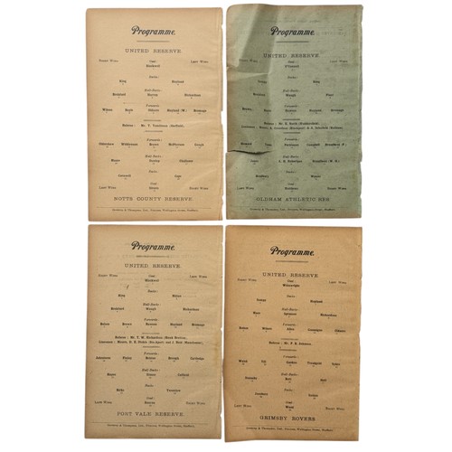 48 - X4 SHEFFIELD UNITED 1921/22 RESERVES FOOTBALL PROGRAMMES, GRIMSBY ROVERS (FIRST TEAM)/ PORT VALE/ OL... 