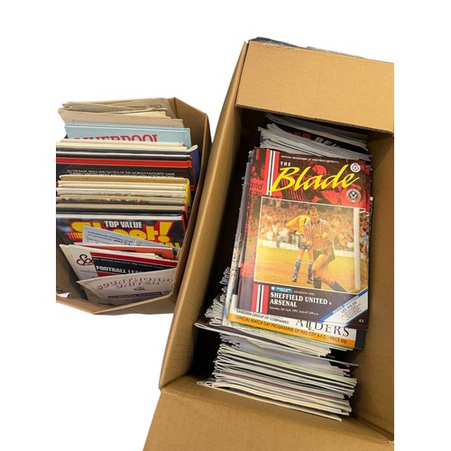 153 - COLLECTION ONLY, SIX BOXES FULL OF MIXED FOOTBALL PROGRAMMES, 1990/00s, ALL CLUBS COVERED- MAINLY NO... 