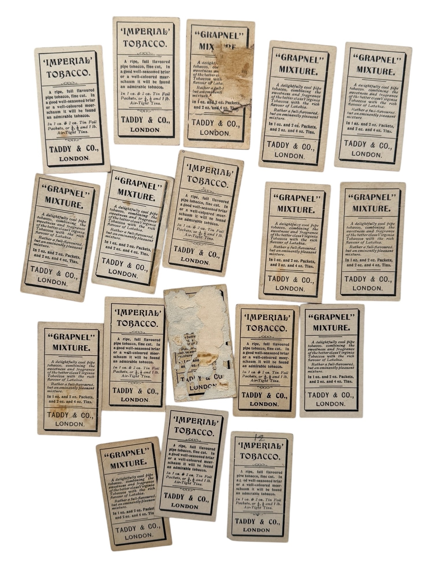 1908 TADDY PROMINENT FOOTBALLERS CIGARETTE CARDS, 18 EXAMPLES, NEW ...