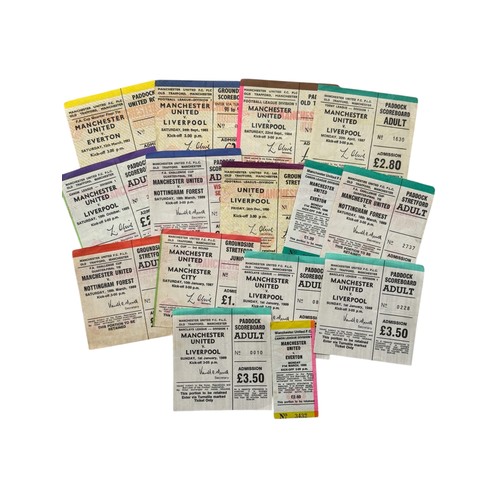 63 - COLLECTION OF MANCHESTER UNITED 1980s FOOTBALL TICKET STUBS, 15 EXAMPLES.