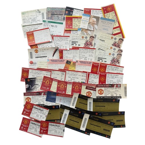 67 - COLLECTION OF MANCHESTER UNITED TESTIMONIALS FOOTBALL TICKET STUBS, 54 EXAMPLES, DUPLICATION NOTED.