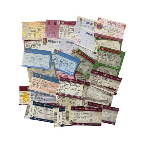 77 - COLLECTION OF MANCHESTER UNITED AWAY VERSUS ASTON VILLA FOOTBALL TICKET STUBS, 35 EXAMPLES, 1990s ON... 