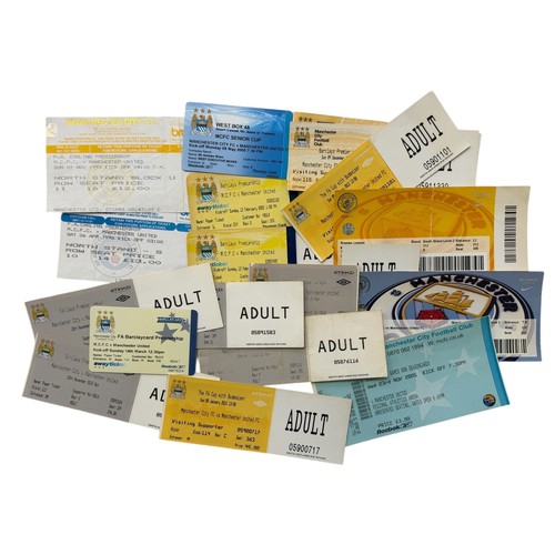 78 - COLLECTION OF MANCHESTER UNITED AWAY VERSUS MANCHESTER CITY FOOTBALL TICKET STUBS, 18 EXAMPLES, 1990... 
