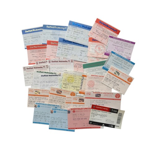 83 - COLLECTION OF MANCHESTER UNITED AWAY FOOTBAL TICKET STUBS, x21 SHEFFIELD WEDNESDAY, x15 SHEFFIELD UN... 