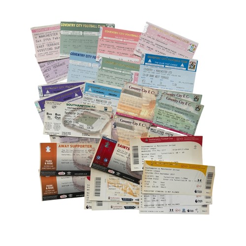 84 - COLLECTION OF MANCHESTER UNITED AWAY FOOTBALL TICKET STUBS, x16 COVENTRY, x13 SOUTHAMPTON, 1990s ONW... 