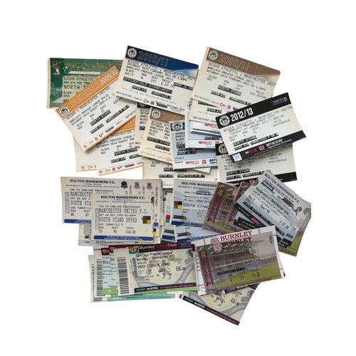 86 - COLLECTION OF MANCHESTER UNITED AWAY FOOTBALL TICKET STUBS, x18 WIGAN, x18 BOLTON, x14 BURNLEY, 1990... 