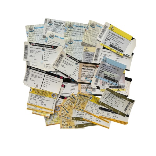 87 - COLLECTION OF MANCHESTER UNITED AWAY FOOTBALL TICKET STUBS, x26 NEWCASTLE UNITED, x18 LEICESTER CITY... 