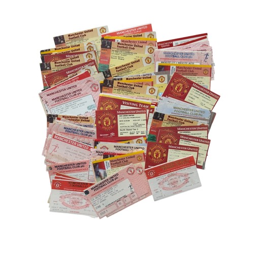 92 - COLLECTION OF MANCHESTER UNITED 1990s FOOTBALL TICKET STUBS, 104 EXAMPLES, HOMES, DUPLICATES NOTED.