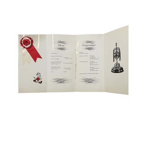98 - 1966/67 MANCHESTER UNITED LEAGUE CHAMPIONS BANQUET DINNER & DANCE MENU, SUPERB ITEM, MIDLAND HOTEL, ... 