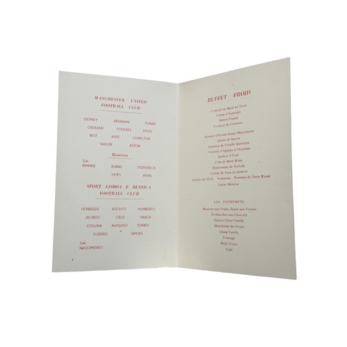 99 - 1968 MANCHESTER UNITED EUROPEAN CUP FINAL CELEBRATION BANQUET MENU, MANCHESTER UNITED BEAT BENFICA, ... 