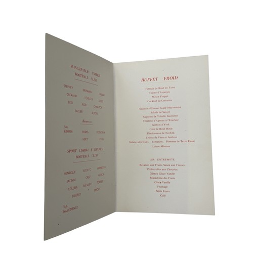 99 - 1968 MANCHESTER UNITED EUROPEAN CUP FINAL CELEBRATION BANQUET MENU, MANCHESTER UNITED BEAT BENFICA, ... 