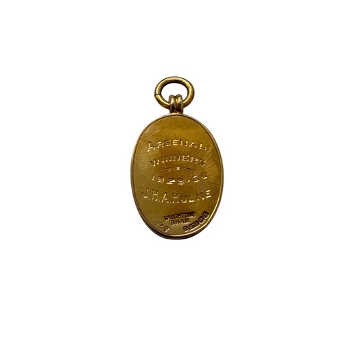 105 - 1929-30 NORTHAMPTON HOSPITAL SHIELD ARSENAL GOLD WINNERS MEDAL, INSCRIBED 'ARSENAL WINNERS 1929-30 J... 