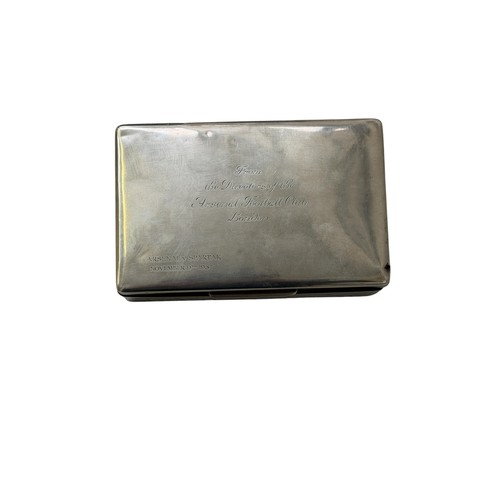106 - 1954 ARSENAL VERSUS SPARTAK MOSCOW SILVER CIGARETTE BOX, 9th NOVEMBER 1954, INSCRIBED 'FROM THE DIRE... 