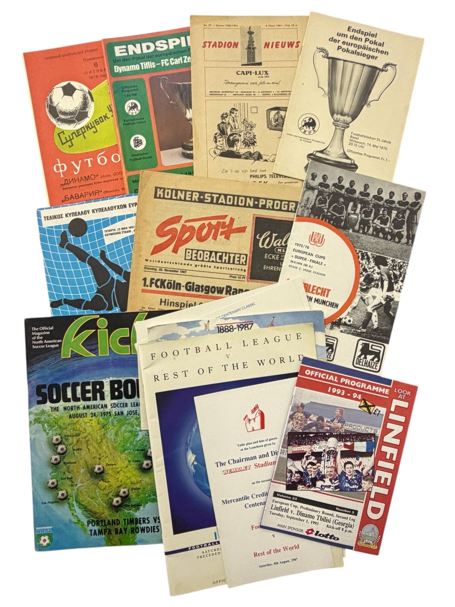 MISCELLANY OF EUROPEAN FOOTBALL PROGRAMMES, 13 EXAMPLES, ECWC/ SUPER ...