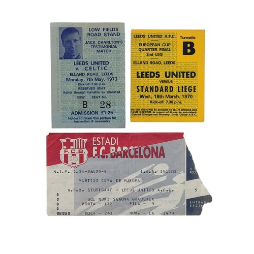 19 - X3 LEEDS UNITED EUROPEAN/ FRIENDLIES FOOTBALL TICKET STUBS, STANDARD LIEGE 18/3/1970 EUROPEAN CUP, J... 