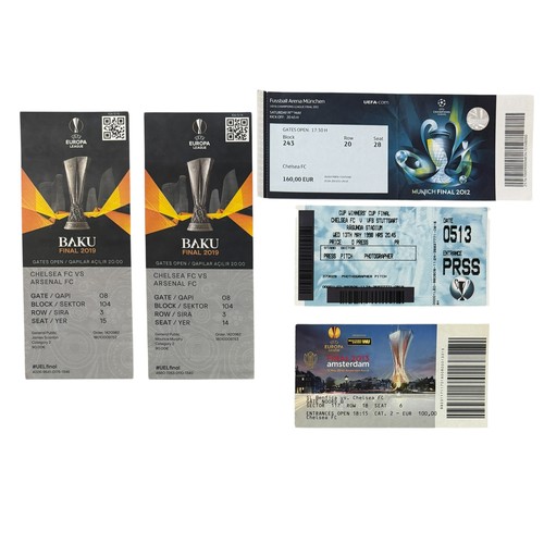 27 - COLLECTION OF CHELSEA EUROPEAN FINAL FOOTBALL TICKET STUBS, 1998 ECWC VERSUS STUTTGART, 2013 EUROPA ... 