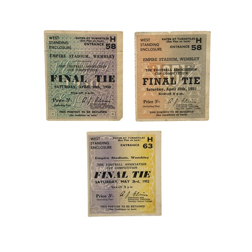 31 - COLLECTION OF FA CUP FINAL FOOTBALL TICKET STUBS, 1950 ARSENAL VERSUS LIVERPOOL, 1951 NEWCASTLE VERS... 
