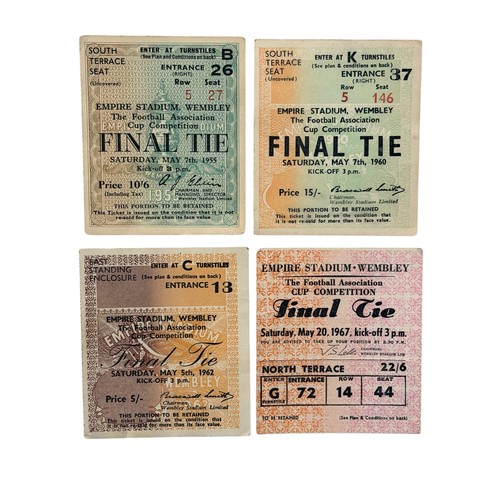 33 - COLLECTION OF FA CUP FINAL FOOTBALL TICKET STUBS, 1955 NEWCASTLE VERSUS MANCHESTER CITY, 1960 WOLVES... 