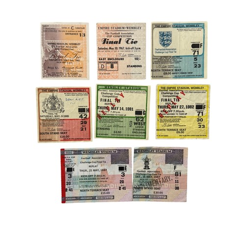 34 - COLLECTION OF FA CUP FINAL FOOTBALL TICKET STUBS, ALL RELATING TO TOTTENHAM HOTSPUR, 1962/67/81+REPL... 